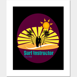 Surf instructor Posters and Art
